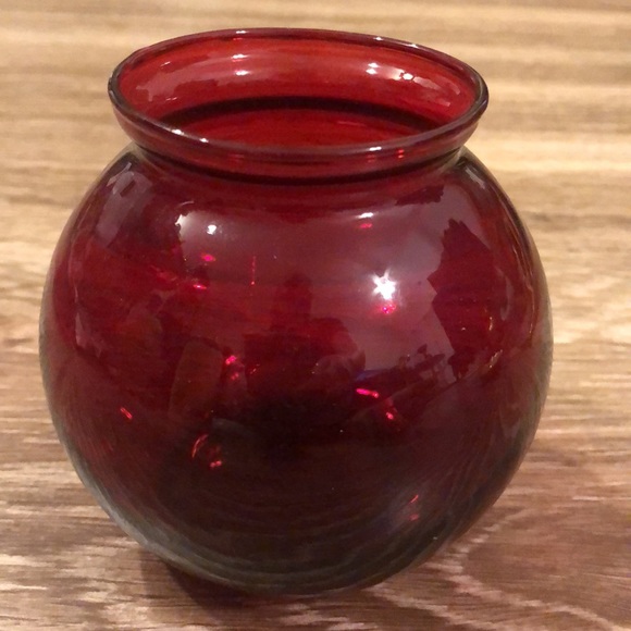 Vintage Other - Vintage red glass round orb vintage vase